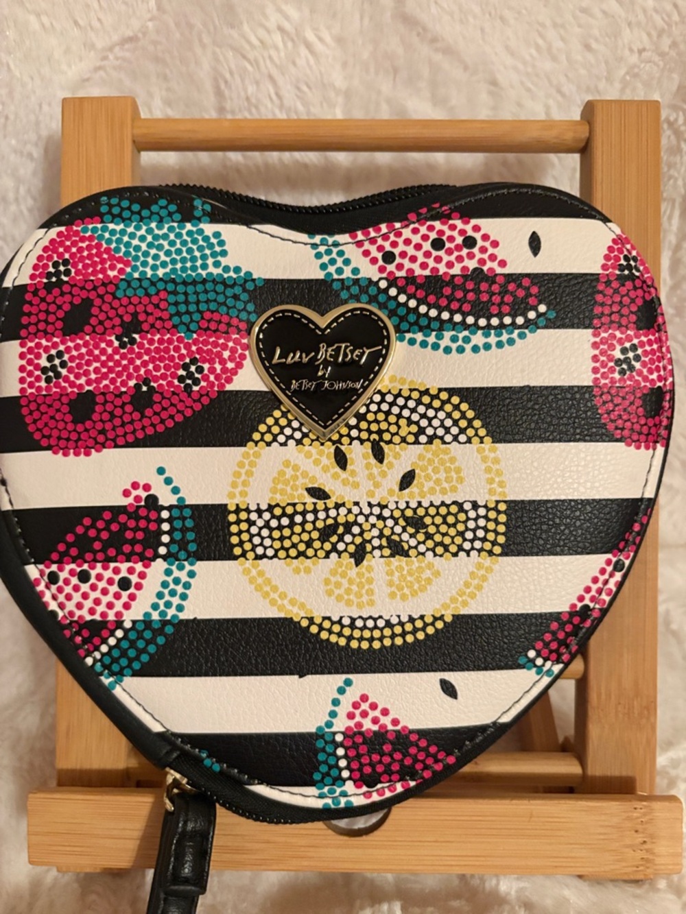 Luv Betsey Heart Crossbody Bag - Multicolor Stripe Print